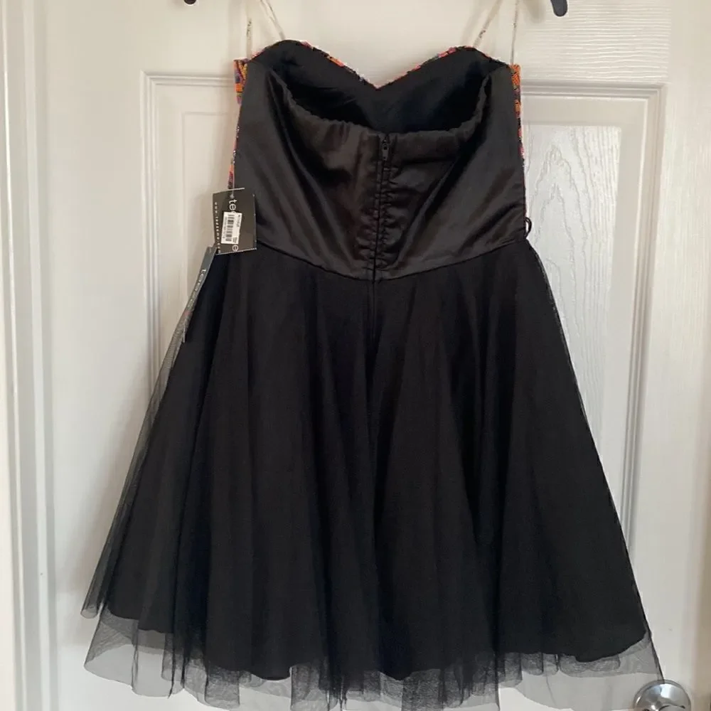 NWT! Teeze Me Strapless Black Formal Dress Size 5